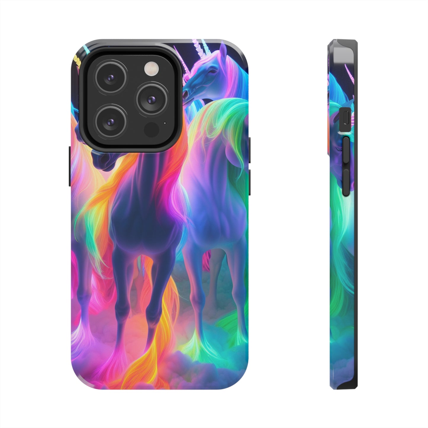 Vividly Rainbow Dreaming NEON Unicorns Tough Phone Case