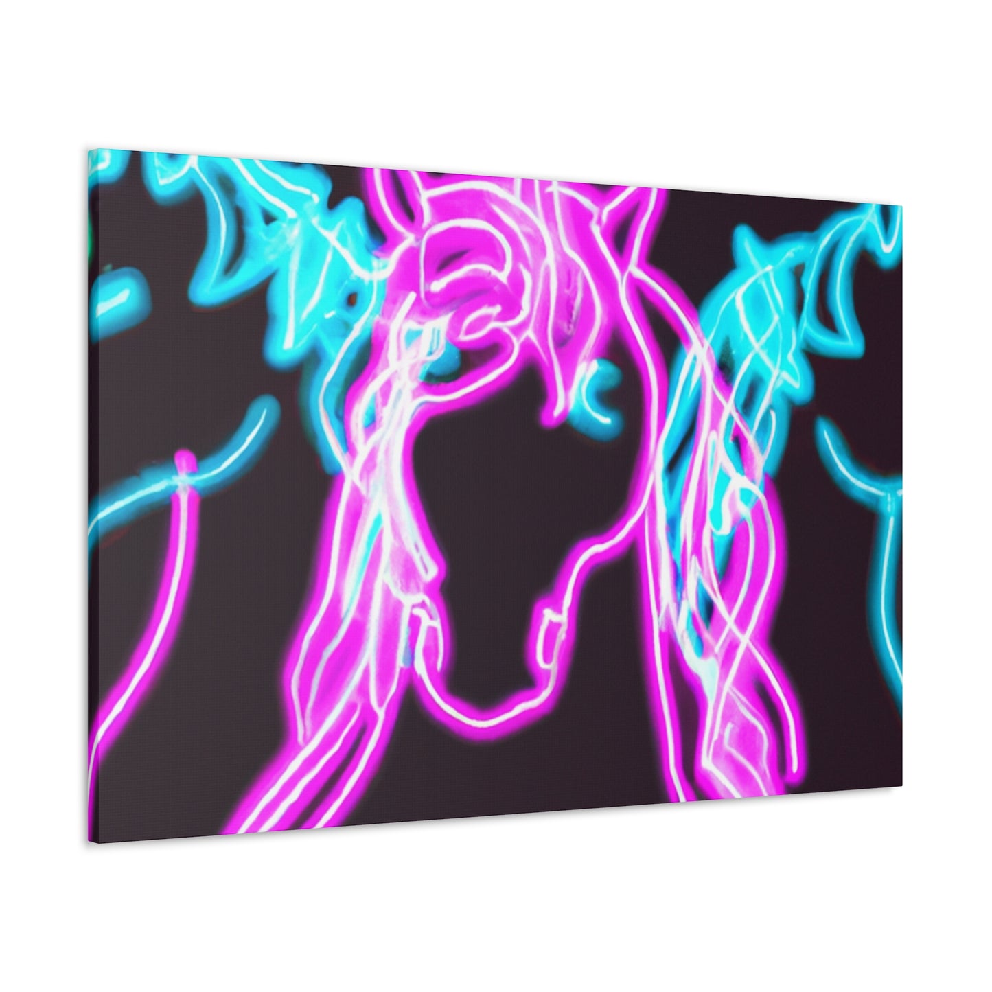 Neon Splendor of Unicorns. NEON Unicorns Art Canvas