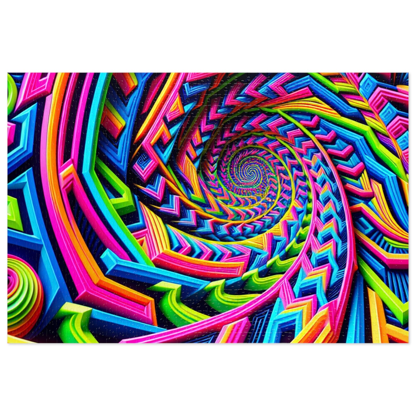 Neon Infinipat. - Neon Trippy Infinity Patterns Puzzle 30, 110, 252, and 1000 Pieces