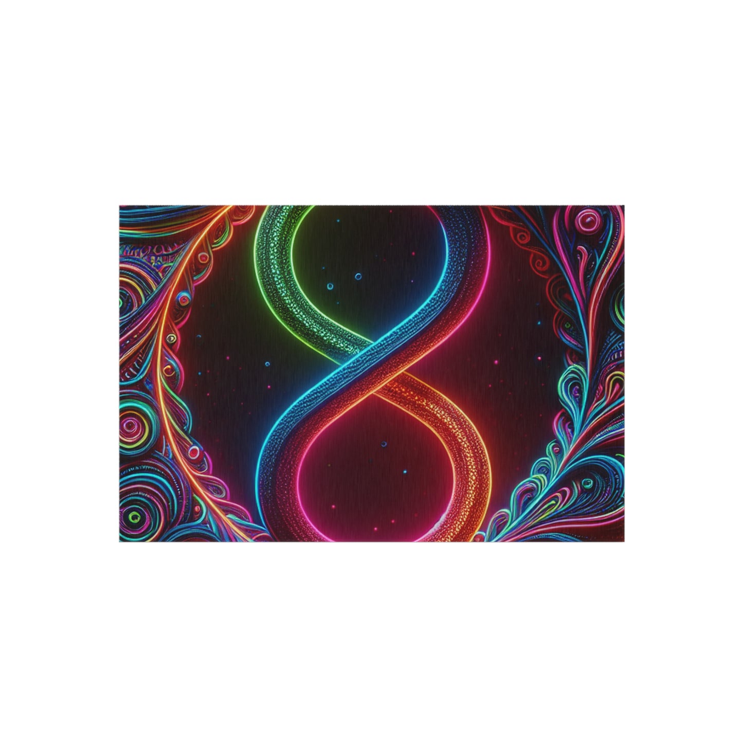 Neon Vortex Infinity. Infinity Patterns Outdoor Rug
