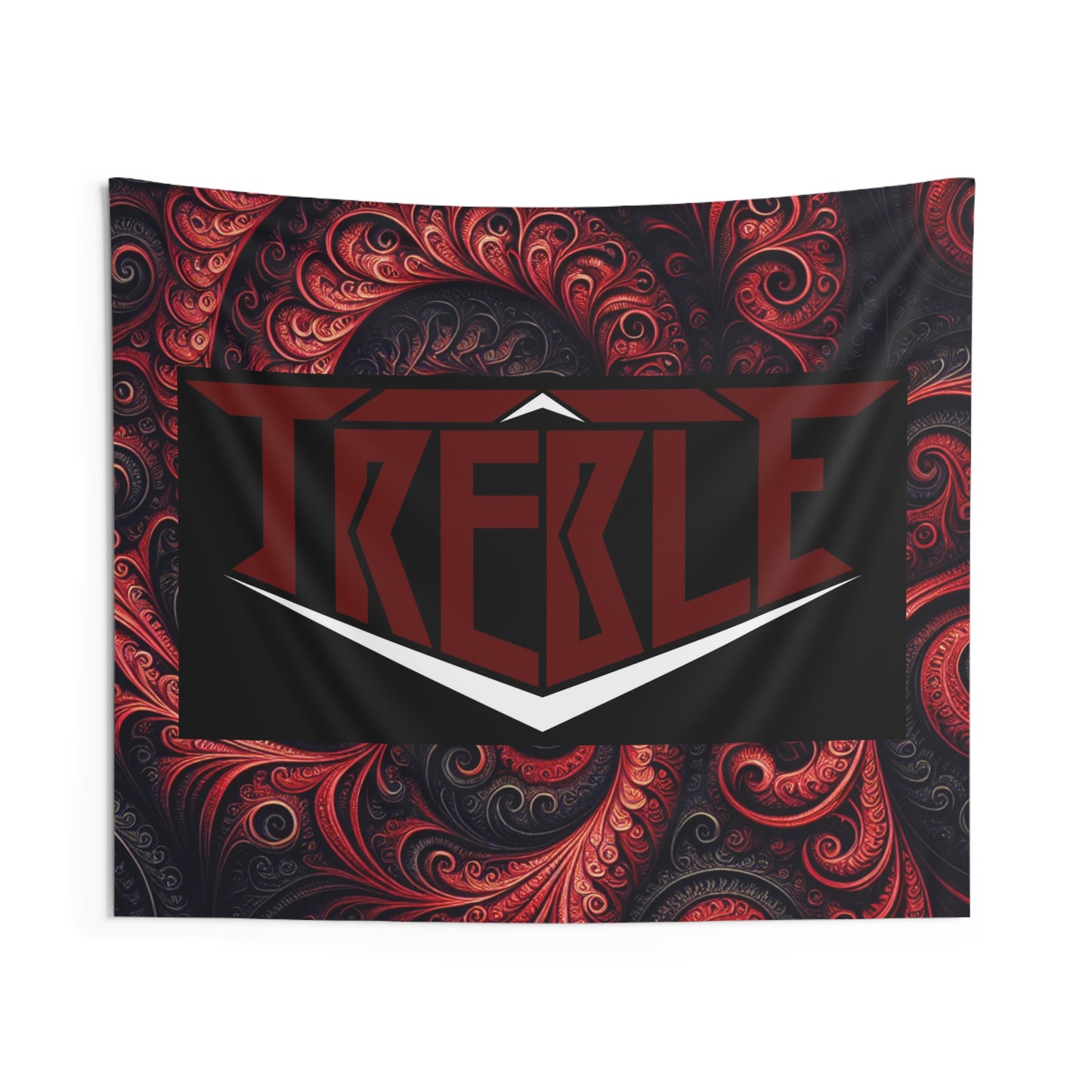 Treble "Vinedinous Trippy Infinity" Red & Black Infinity Patterns Art Tapestry