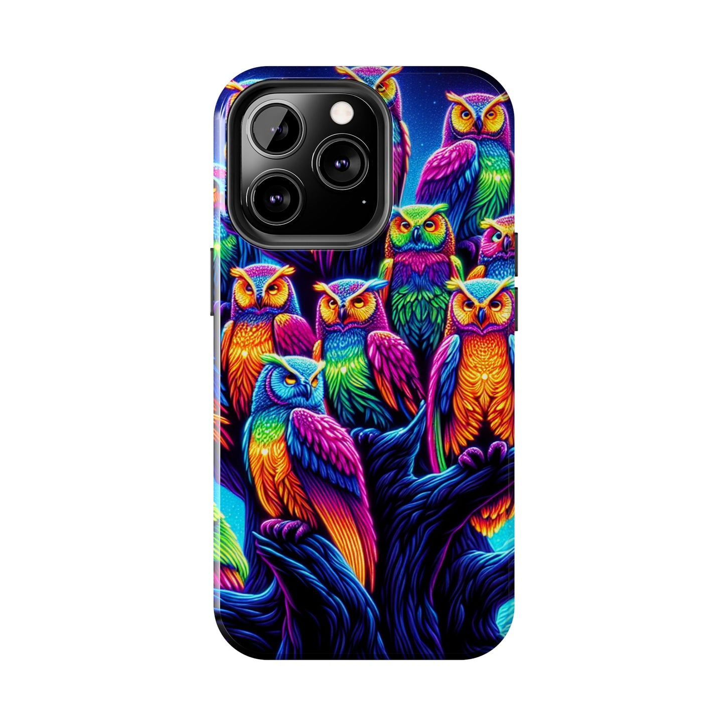 Neon Nocturne. NEON Owls Tough Phone Case