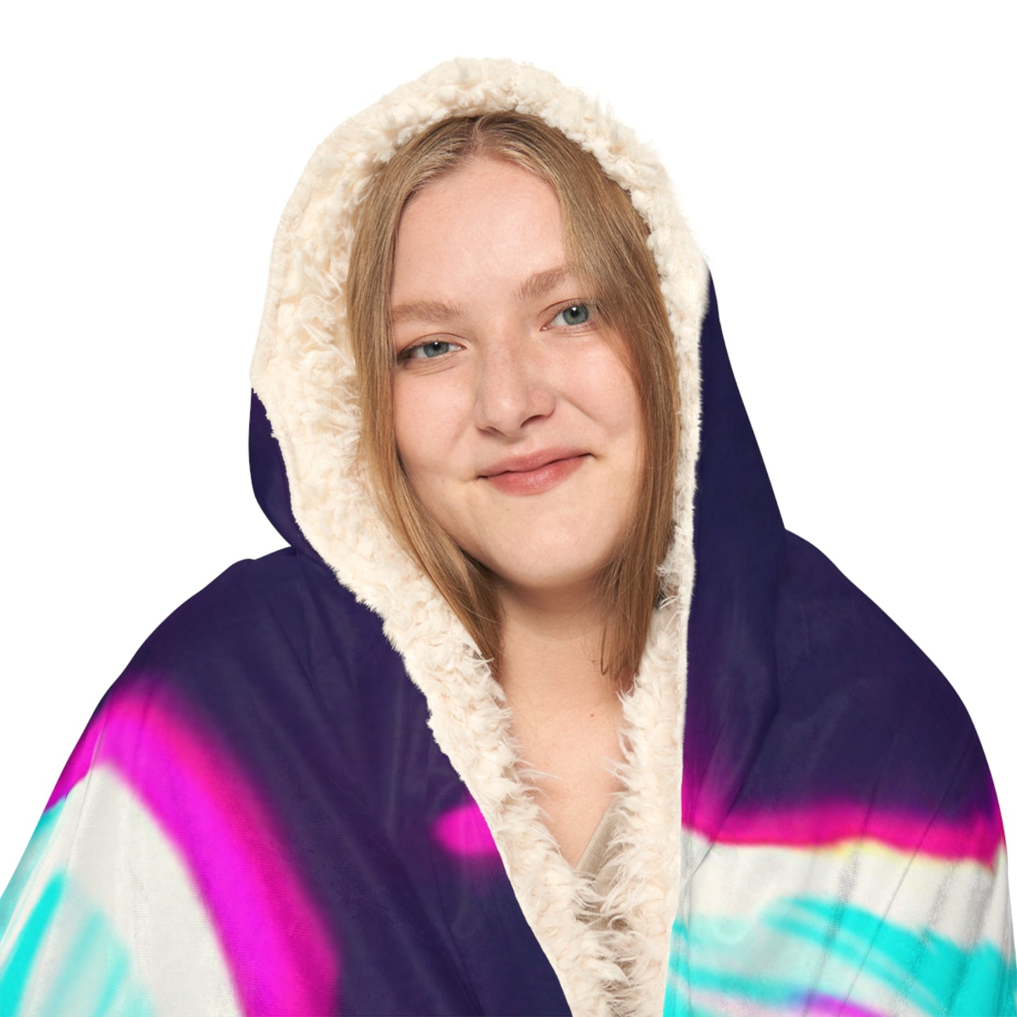 Neon Abstract Evolution - NEON Infinity Patterns Art Hooded Snuggle Blanket