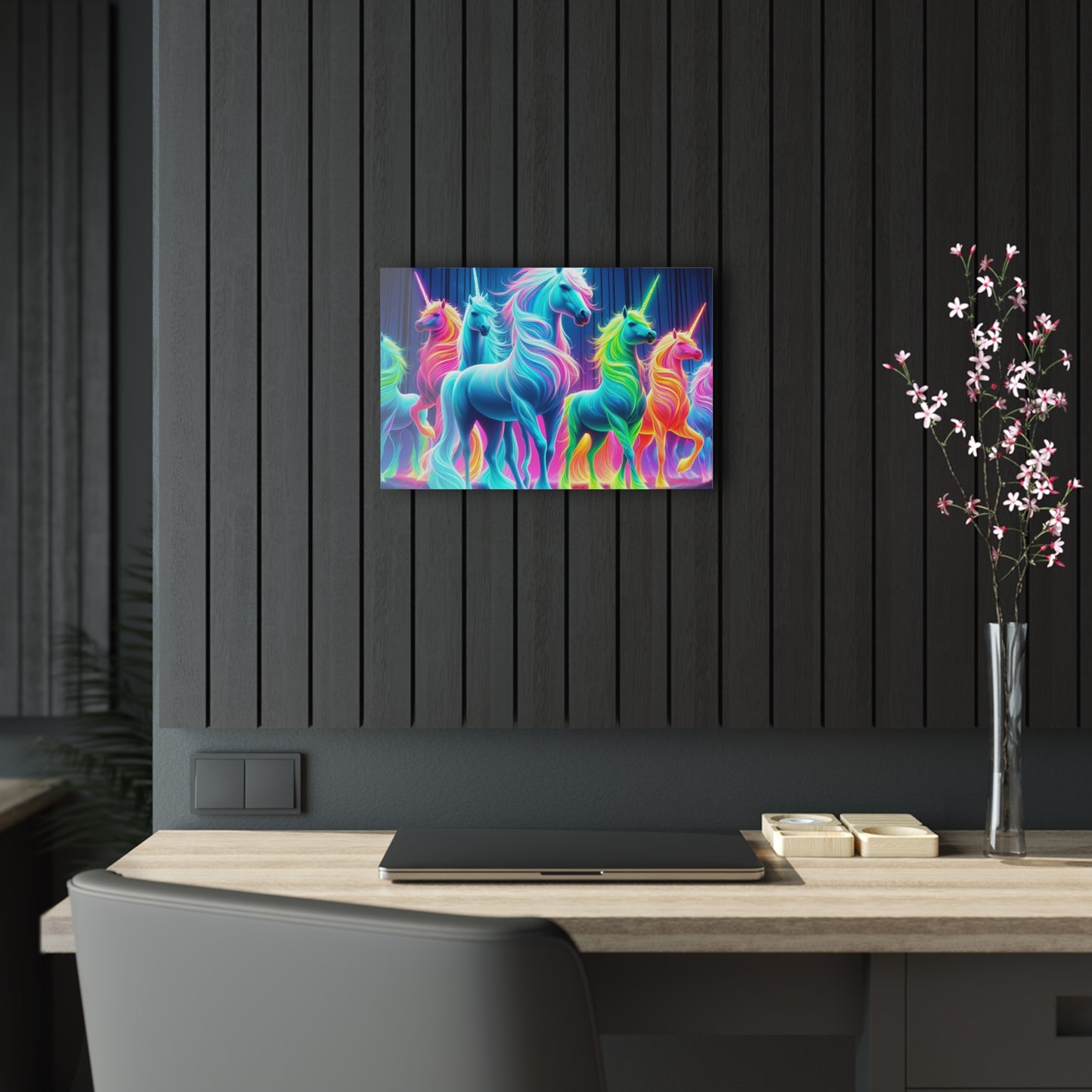 Neon Mystical Unicorns NEON Unocrons Art 1/4" Glossy Acrylic Art
