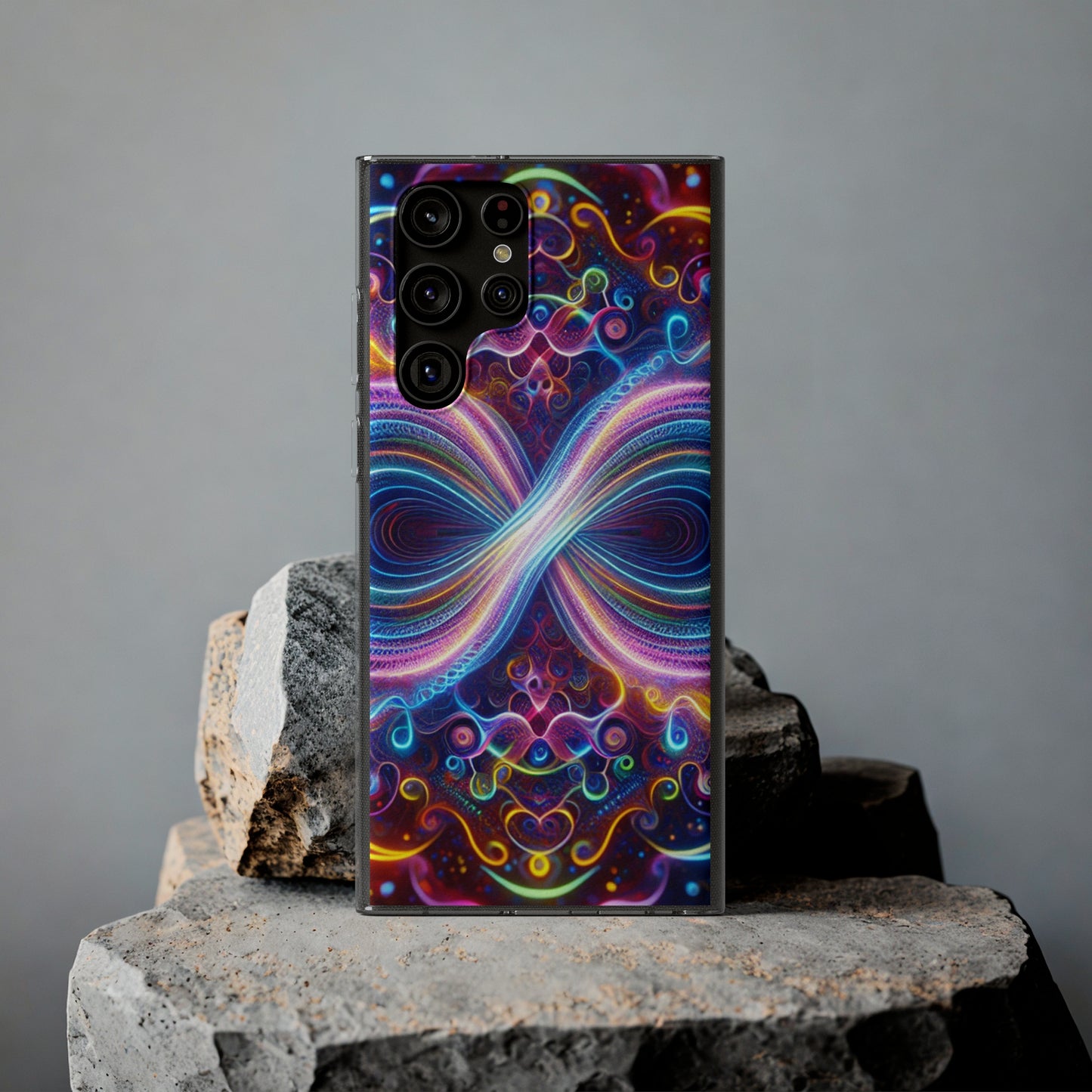 "Neon Infinity Bliss" Infinity Patterns Art Polycarbonate Phone Case