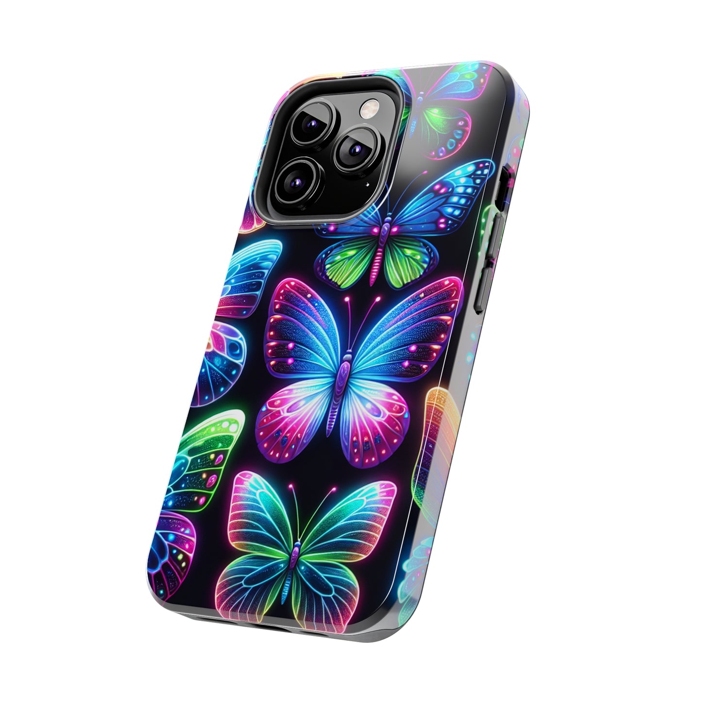"Dance of the Neon Butterflies" NEON Butterflies Tough Phone Case Iphone 6 7 8 9 10 11 12 13 14 SE X XR XS Pro Max Mini Plus