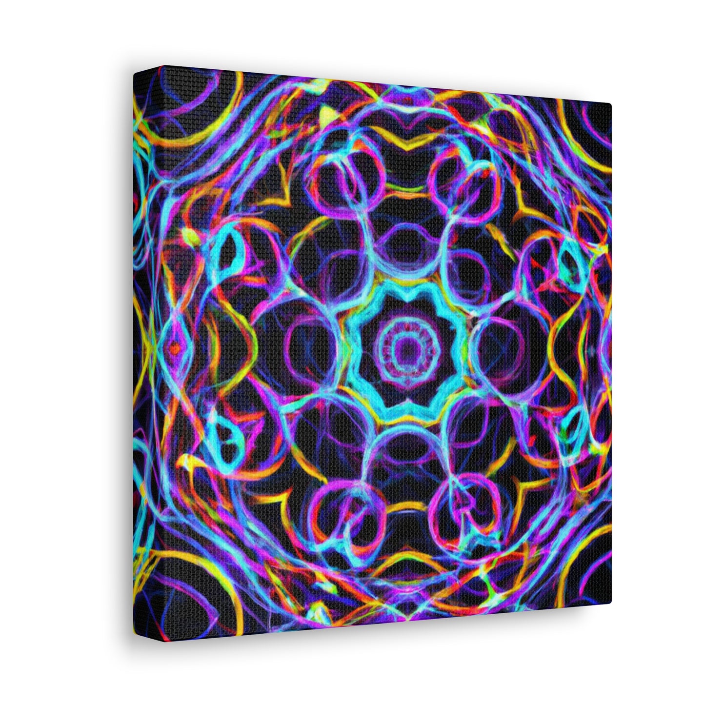 Neon Infinity Voyage. Trippy Infinity Patterns Art Canvas