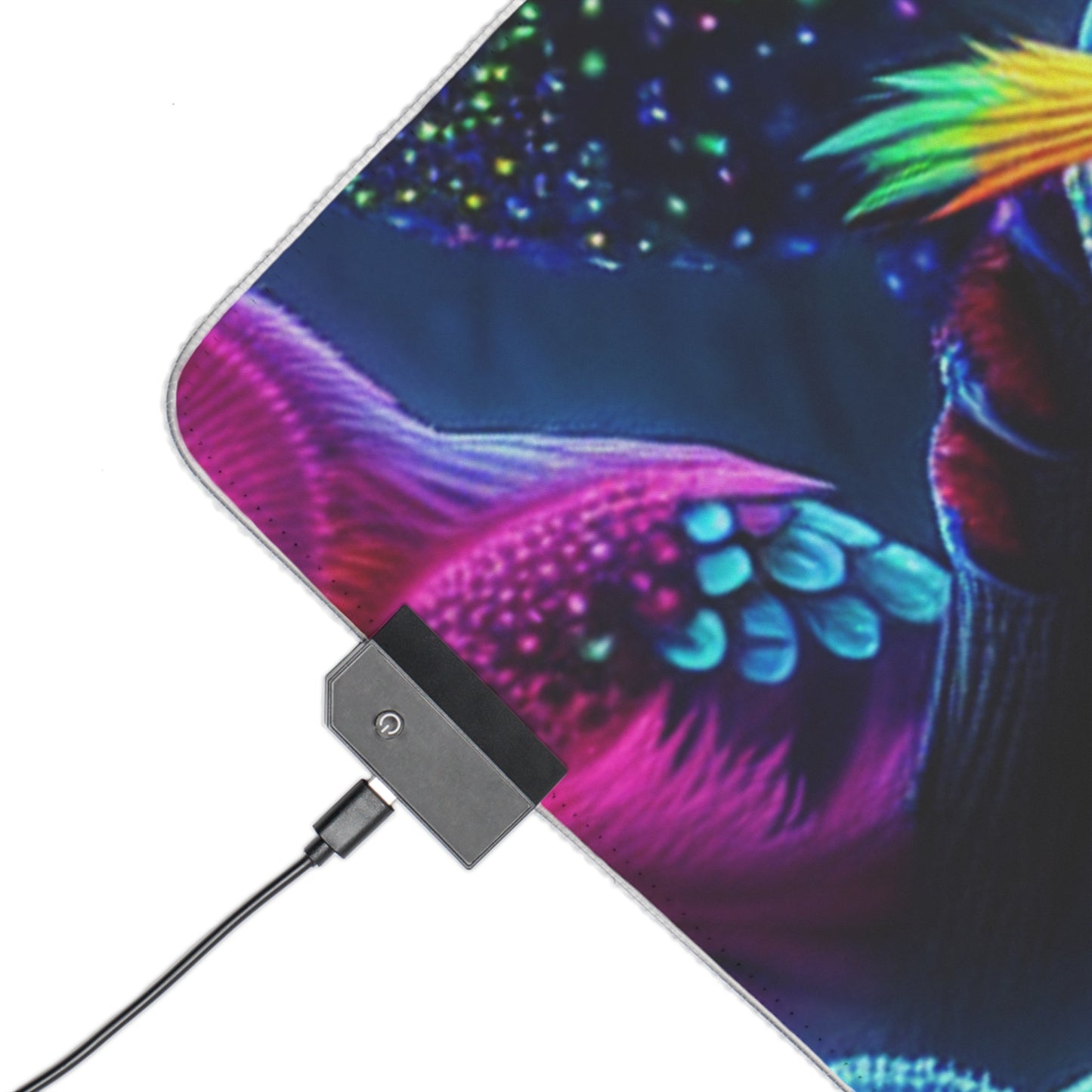 "Neon Nocturne" NEON Owls Art LED Mousepad