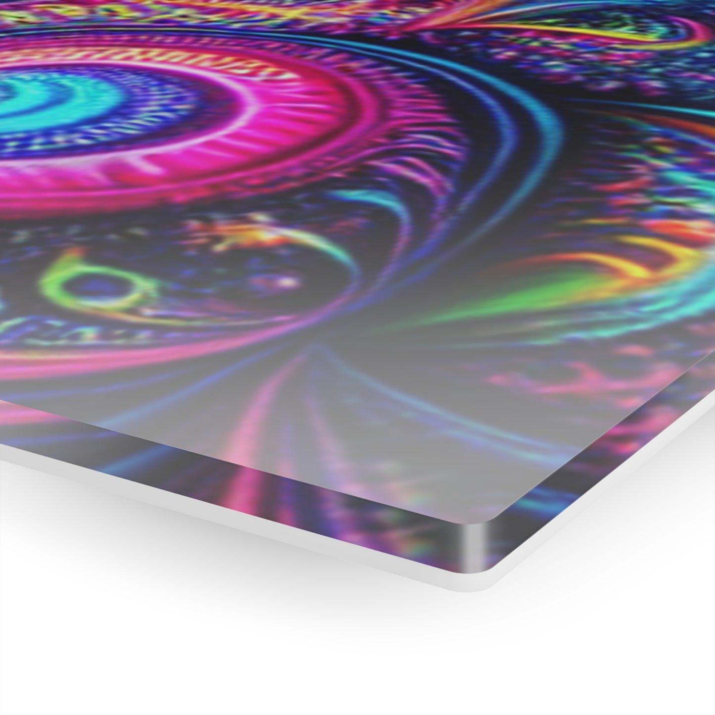 "Psychedelic Spacetime Dance" Trippy infity Pattern 1/4" Glossy Acrylic Art