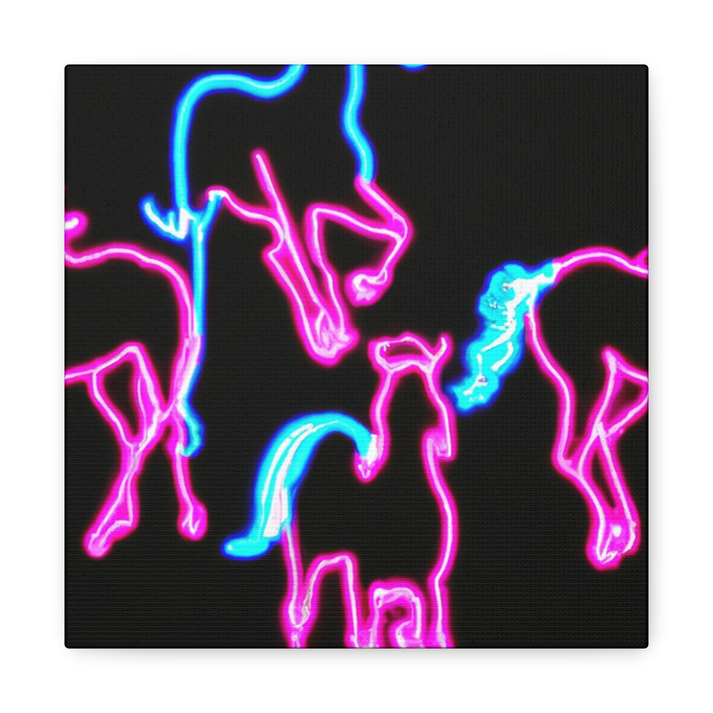 "Enchanted Fluorescence" NEON Unicorns Art Canvas