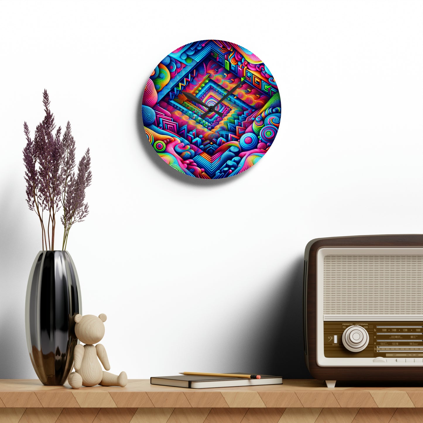 VibranInfiniteCanvas Infinity Patterns Art Acrylic Clock