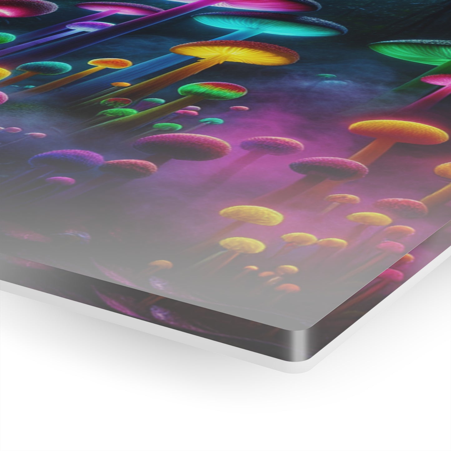 Neon Fungal Fusion. Mushrooms 1/4" Glossy Acrylic Art