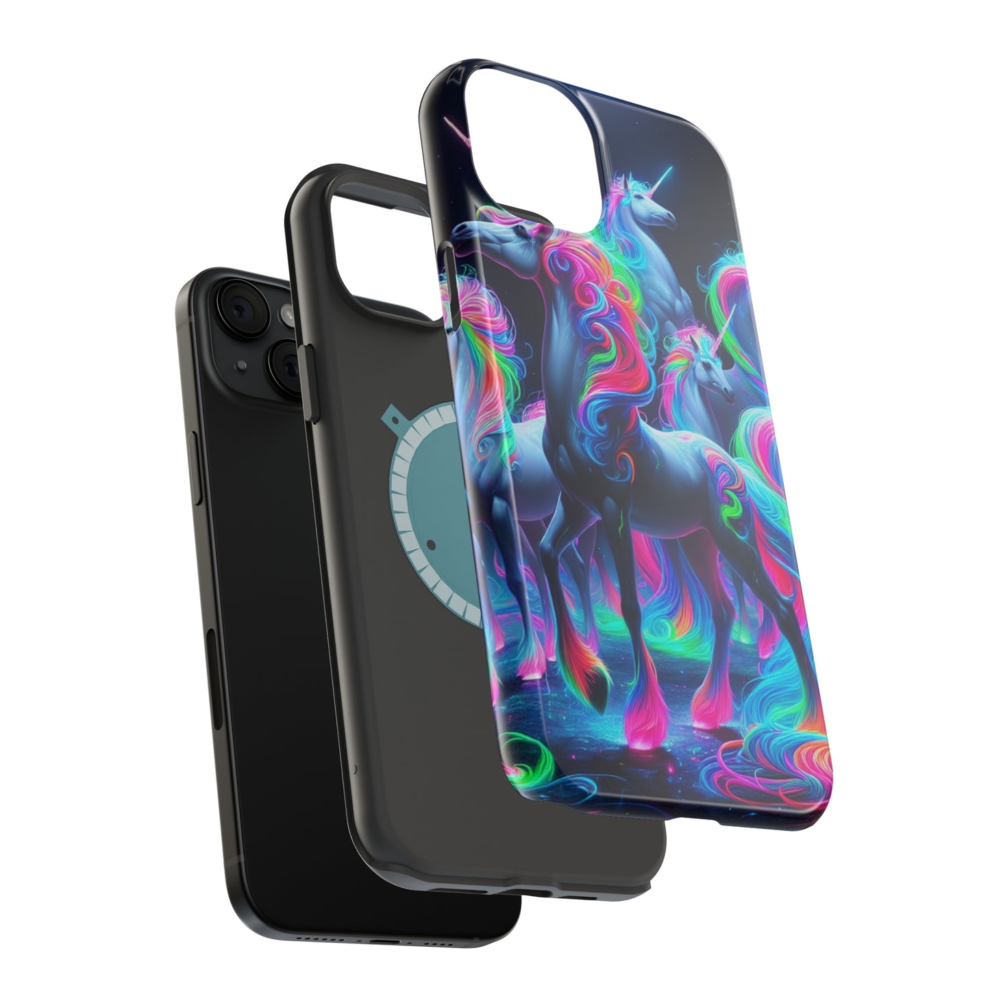Neon Unicorn Prism. Neon Unicorns Premium Art Magsafe Magnet Tough IPhone 13 14 15 Pro Plus Max and Mini in Matte and Glossy Phone cases