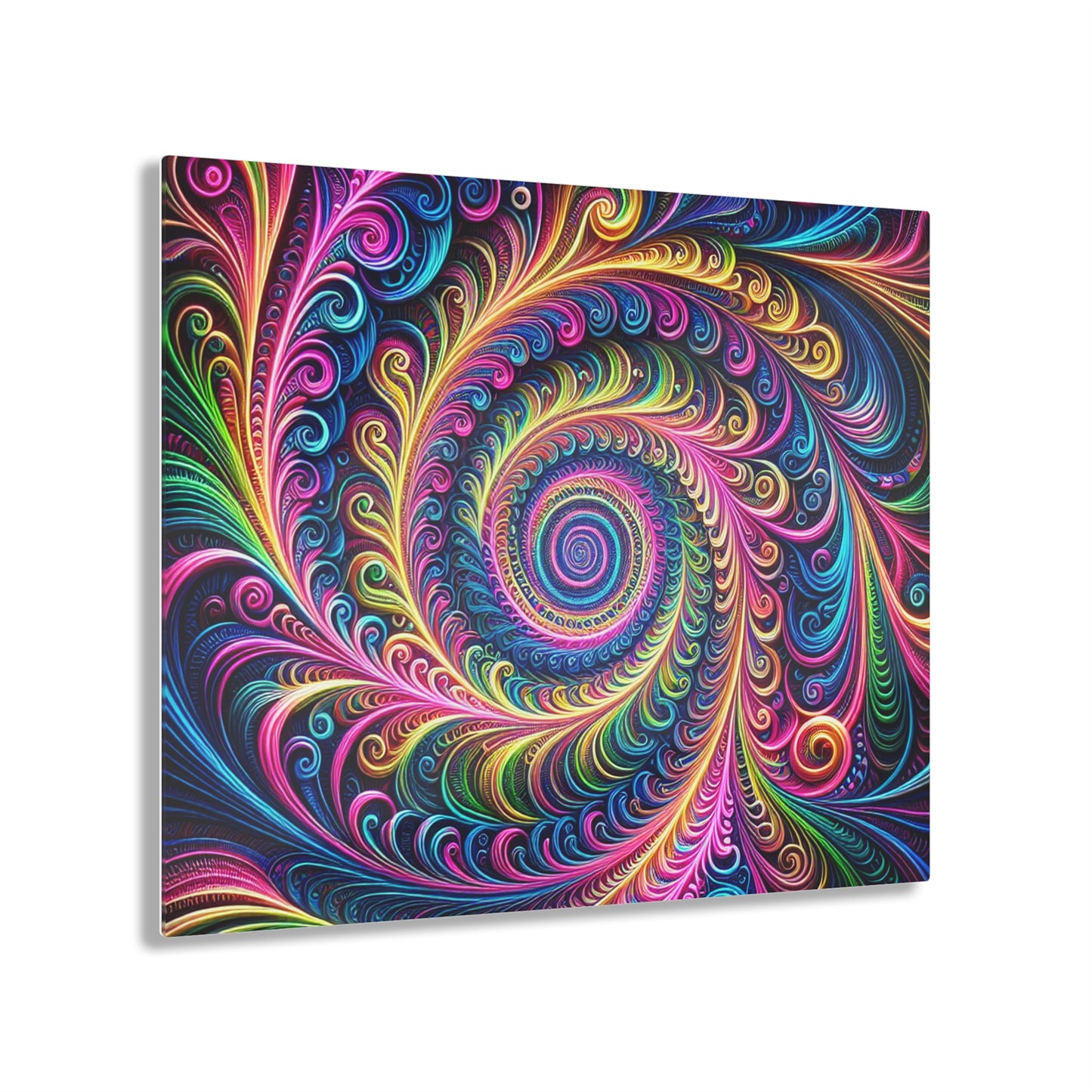 Neon Infinity Infinity Prismatic Vortex Trippy infity Pattern 1/4" Glossy Acrylic Art