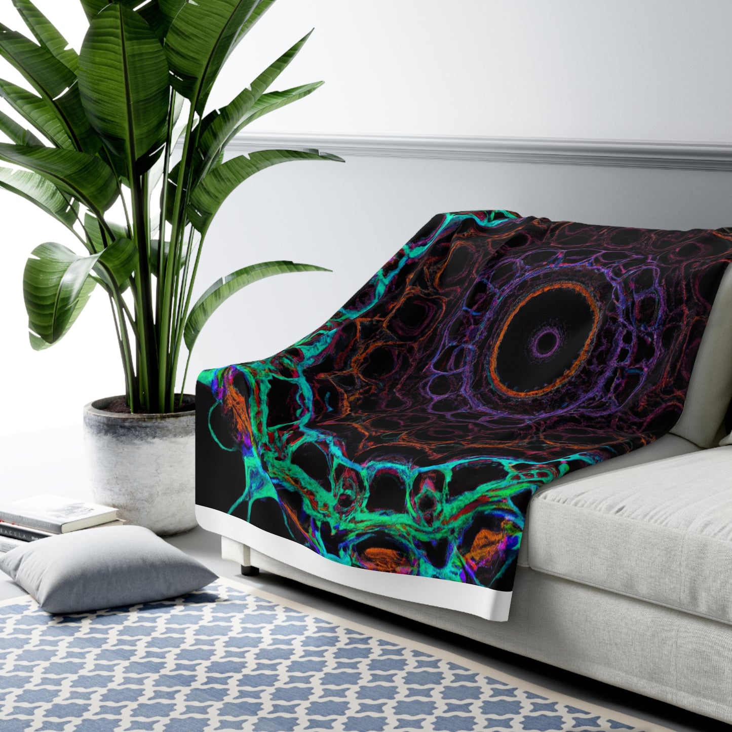 DaVinci Luther - Trippy Infinity Patterns Sherpa Blanket
