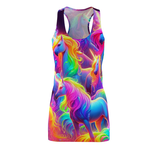 Neon Magic Unicorns Neon Unicorns Racerback Dress