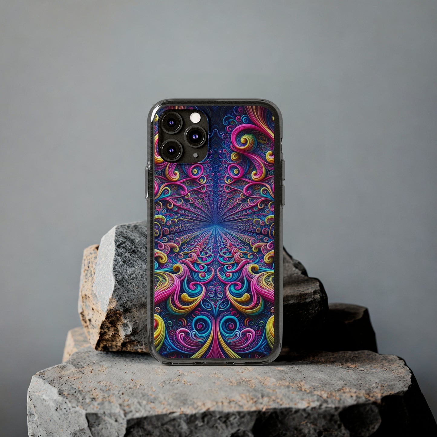 Neon Infinity Dreamscape. Infinity Patterns Art Polycarbonate Phone Case