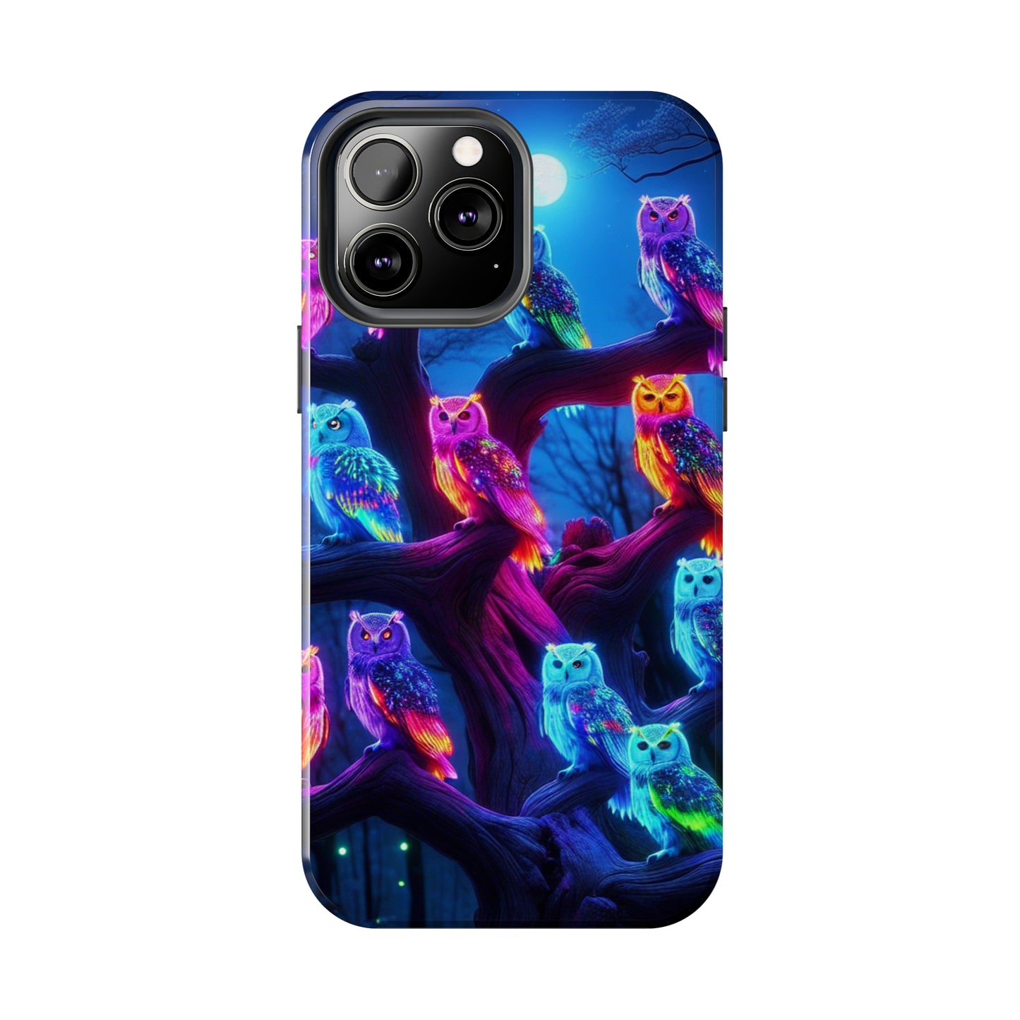 "Neon Nocturne" NEON Owls Tough Phone Case