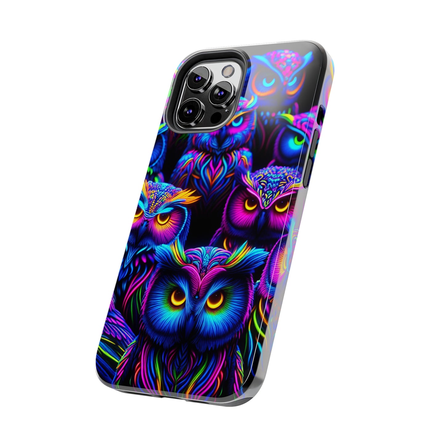 Neon Owl Congregation. NEON Owls Tough Phone Case