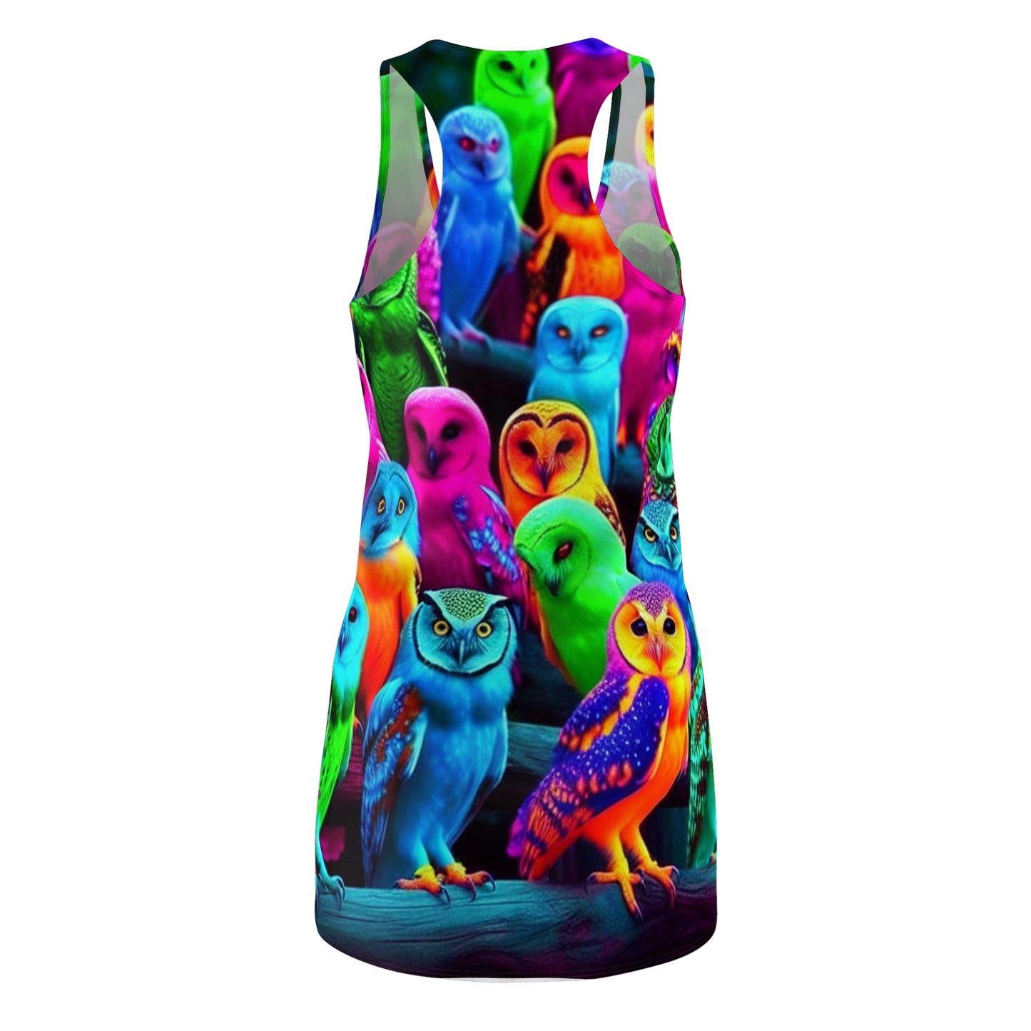 Neon Nocturnal Choir Neon Owls Racerback Dress