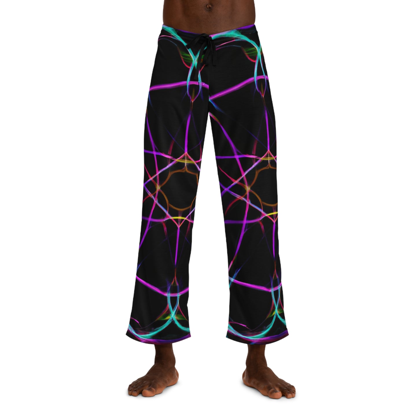TDB 'Neon Infinity Oscillations' Trippy Infinity Patterns Mens Pajama Pants