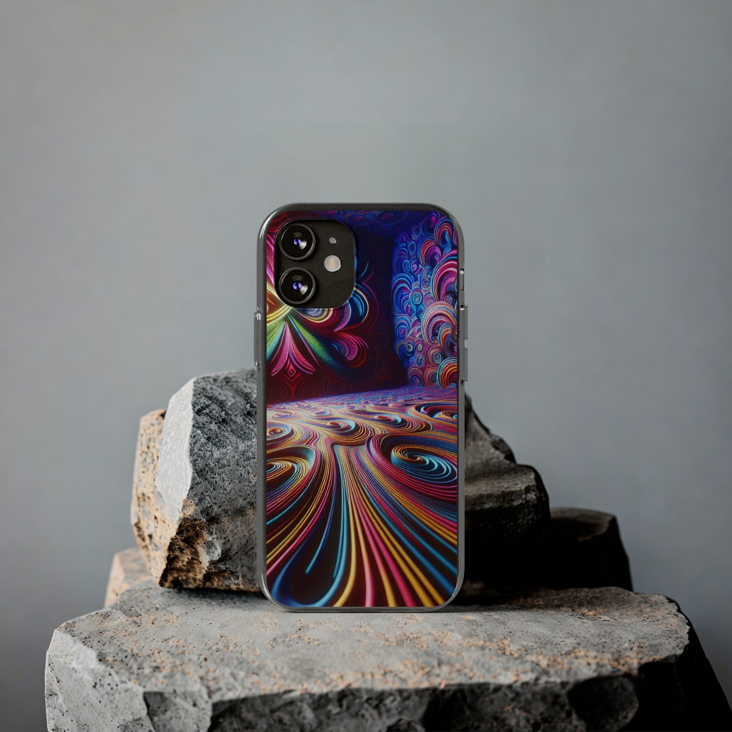 Vibin' Neon Infinity. Infinity Patterns Art Polycarbonate Phone Case