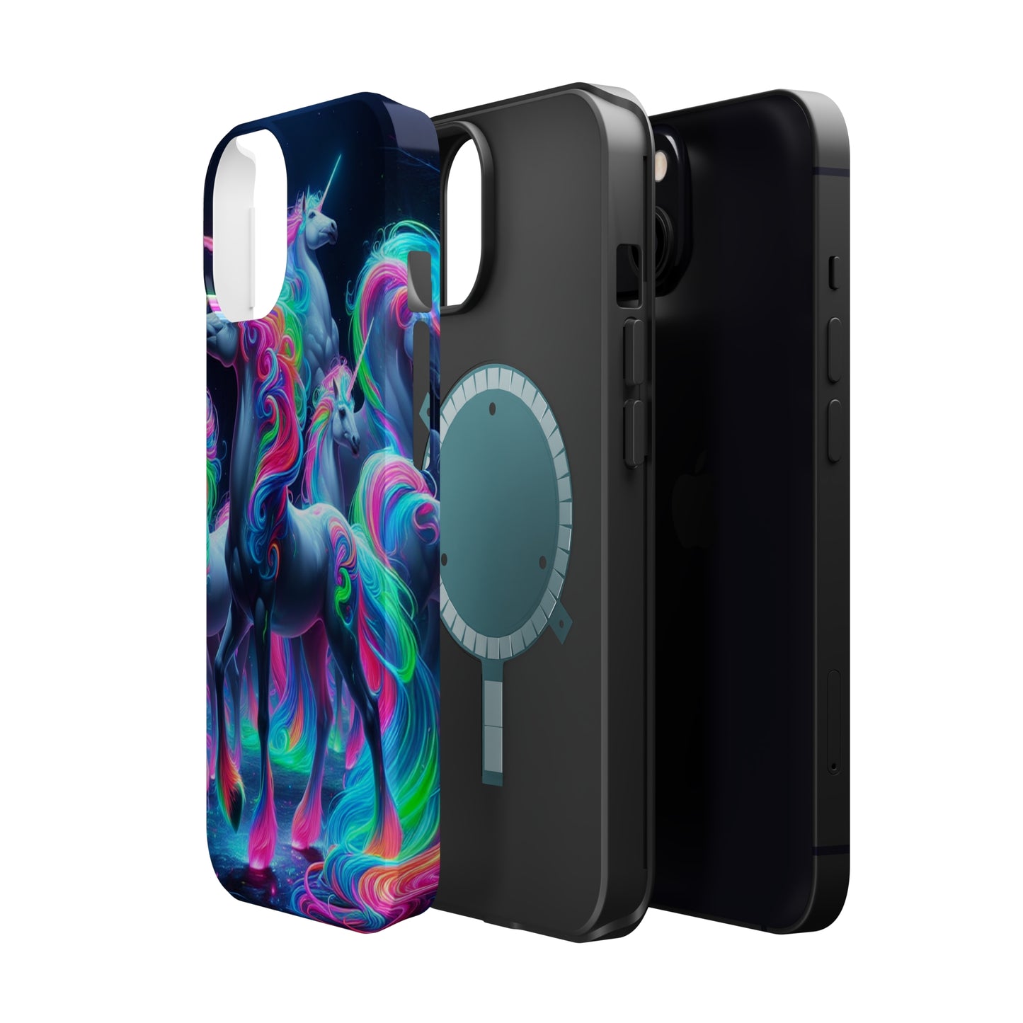 Neon Unicorn Prism. Neon Unicorns Premium Art Magsafe Magnet Tough IPhone 13 14 15 Pro Plus Max and Mini in Matte and Glossy Phone cases