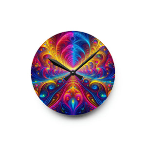 Vibin' Neon Infinity. Infinity Patterns Art Acrylic Clock