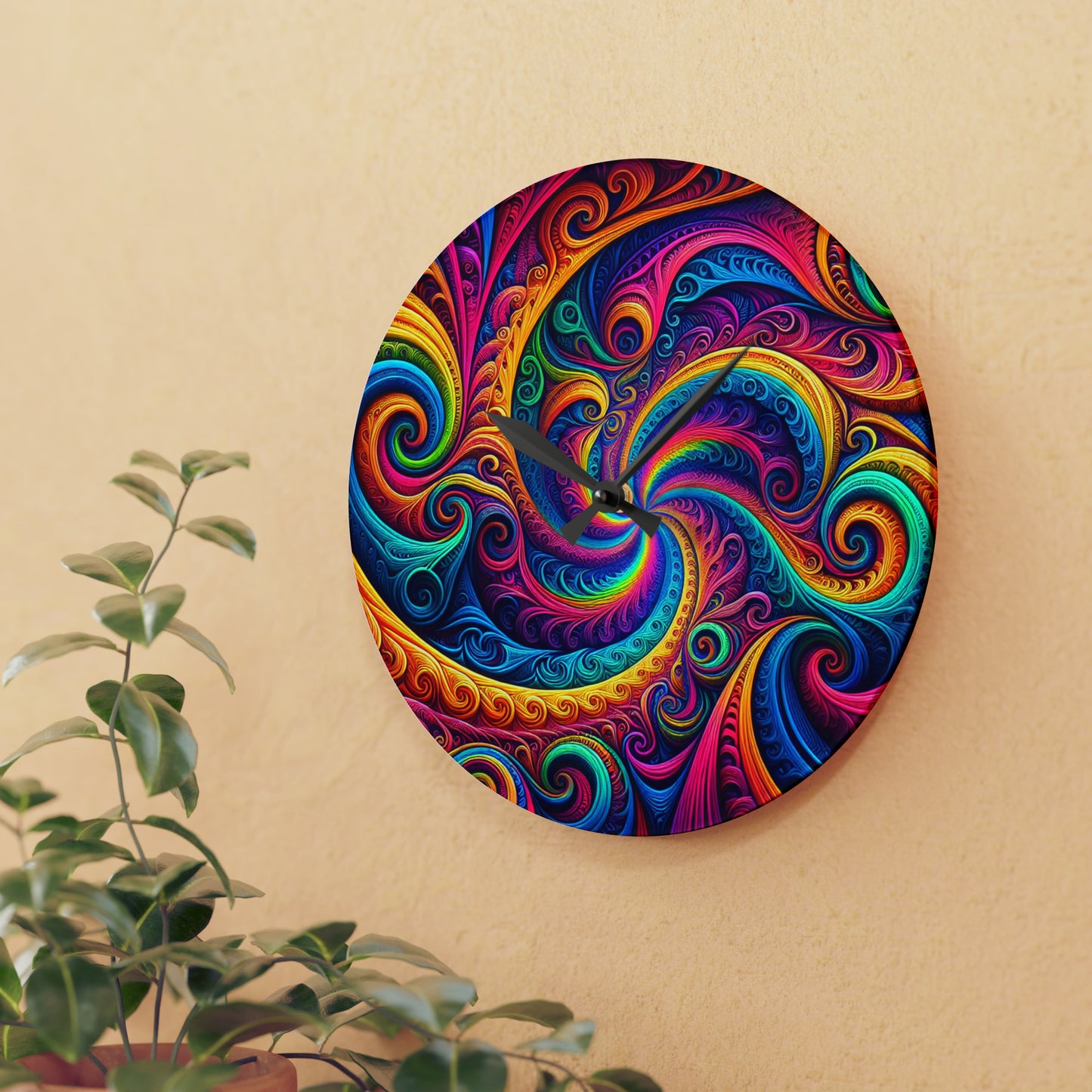 Vibrancy Infinity Neonometry Infinity Patterns Art Acrylic Clock
