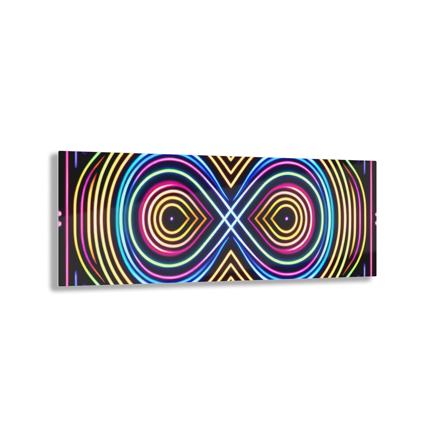 Neon Infinity Fantasia. Trippy infity Pattern 1/4" Glossy Acrylic Art