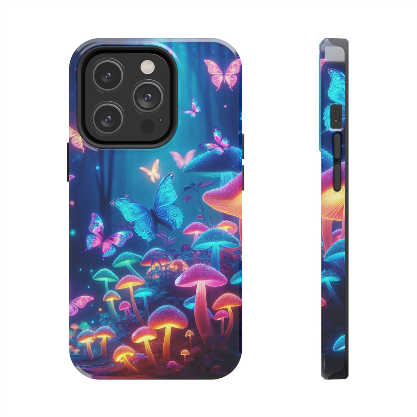 Luminous Jewels in the Forest. Mushrooms & Butterflies Tough Phone Case