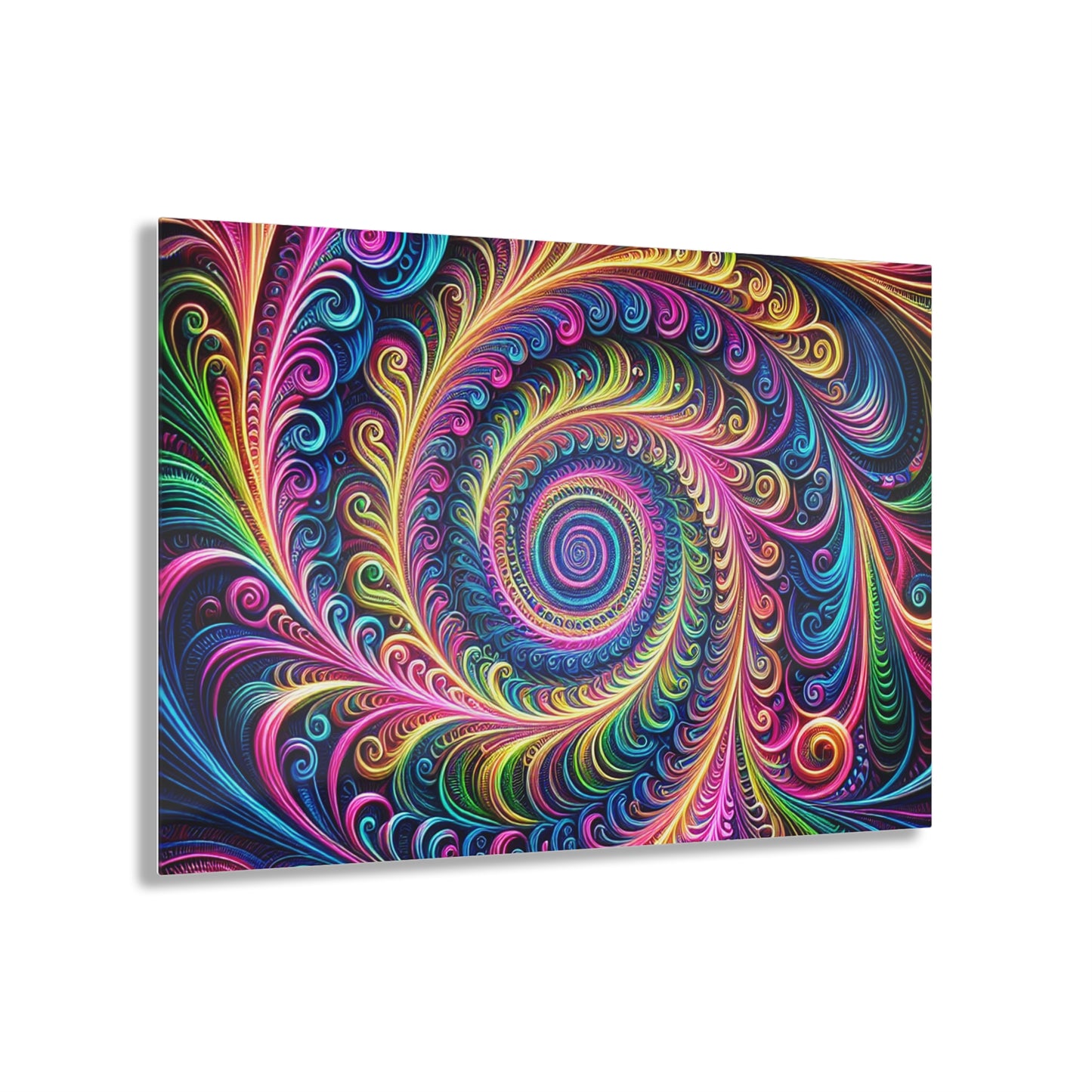 Neon Infinity Infinity Prismatic Vortex Trippy infity Pattern 1/4" Glossy Acrylic Art