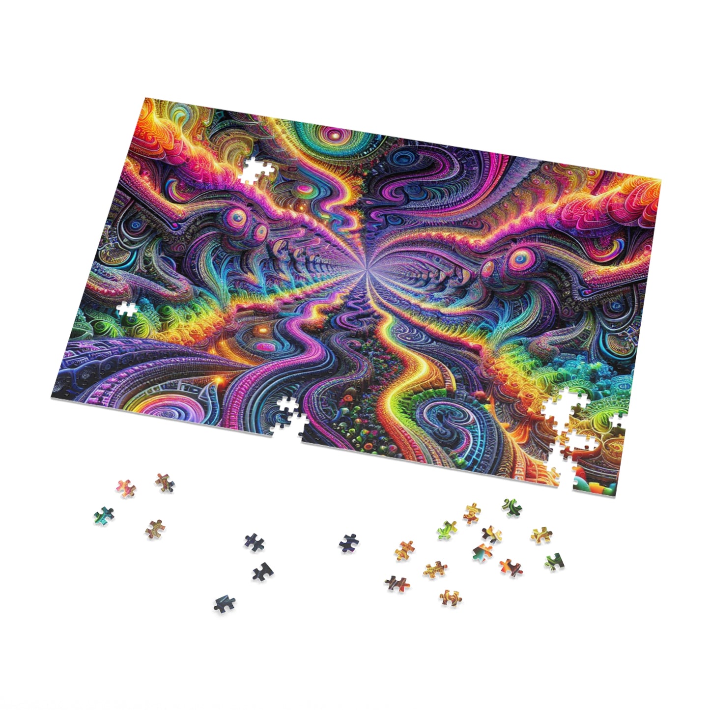 VibNeoInfinity. - Neon Trippy Infinity Patterns Puzzle 30, 110, 252, and 1000 Pieces