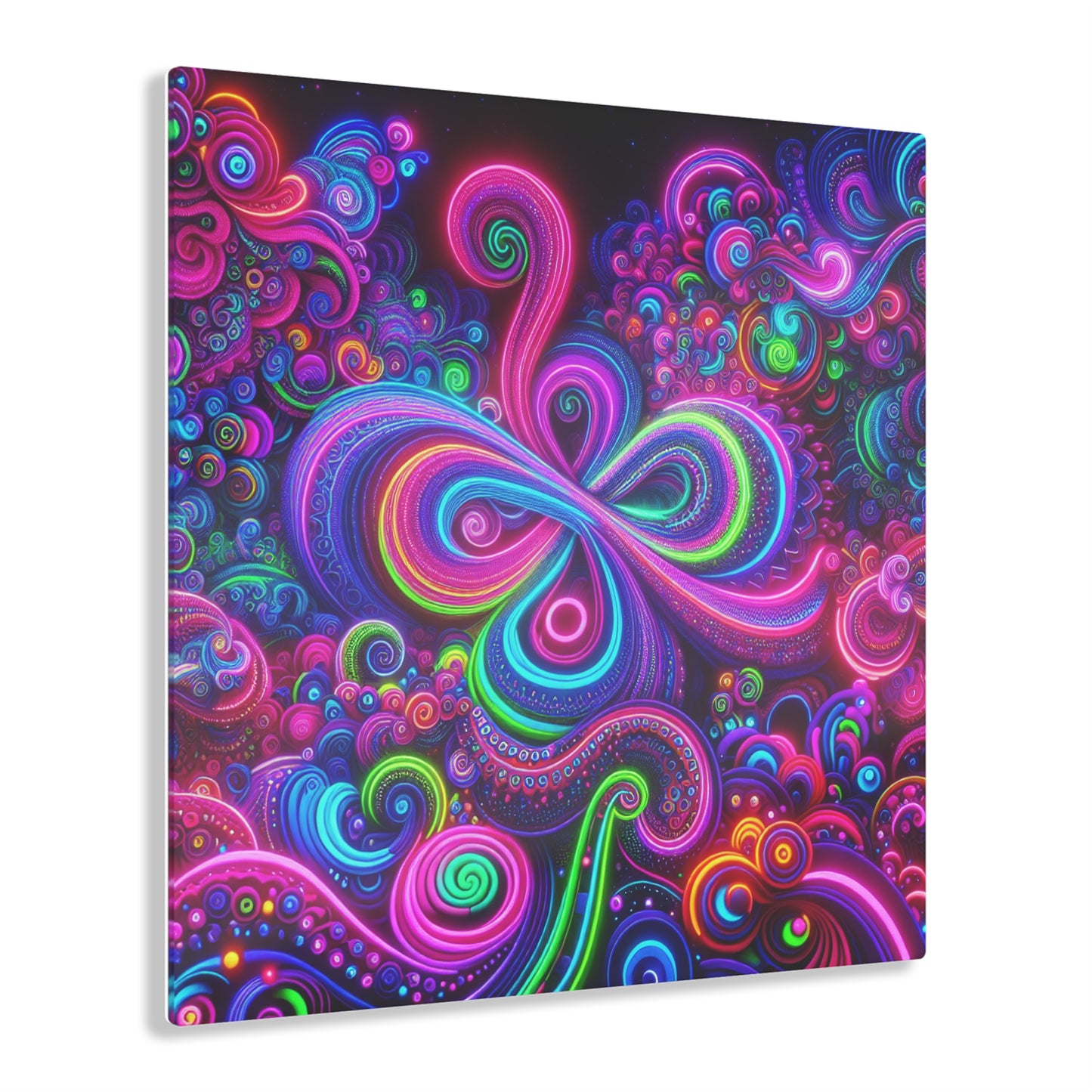 Cosmic Swirlery. Trippy infity Pattern 1/4" Glossy Acrylic Art