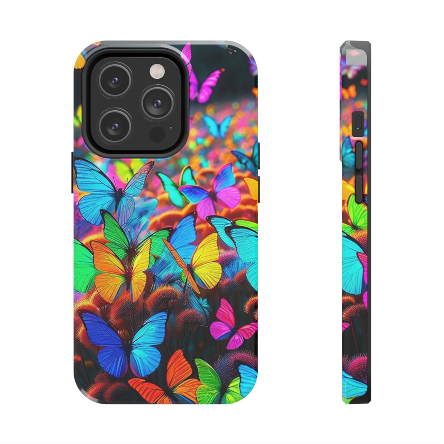 "Neon Butterfly Mural" NEON Butterflies Tough Phone Case Iphone 6 7 8 9 10 11 12 13 14 SE X XR XS Pro Max Mini Plus