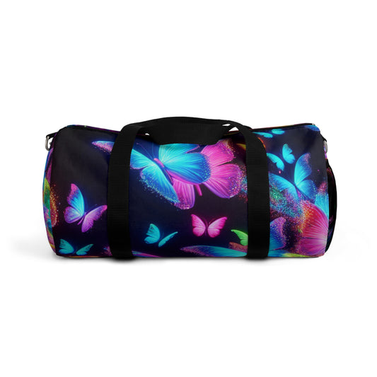Glimmering Rainbow of Butterflies - Neon Butterflies Duffle Bag