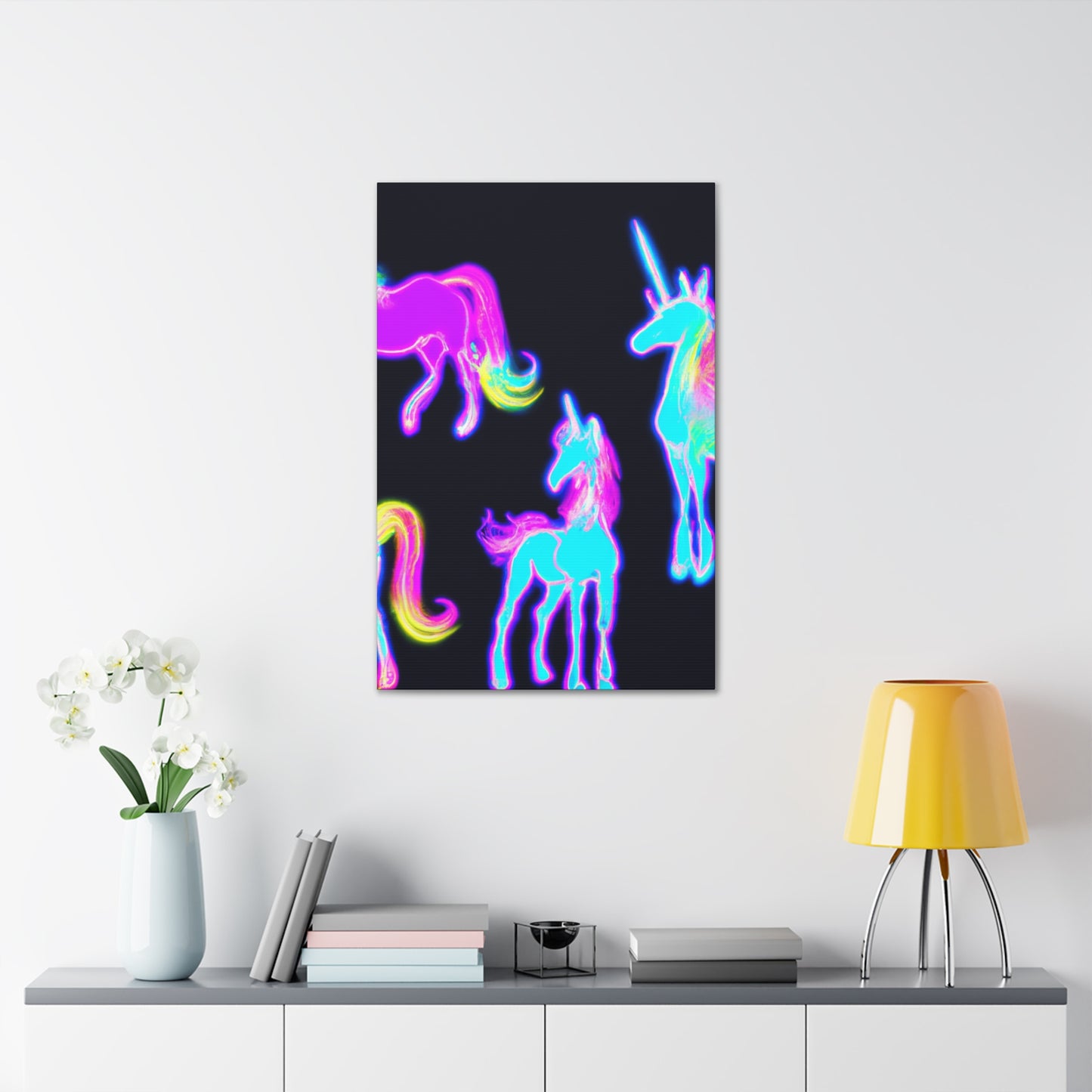 "Neon Magic" NEON Unicorns Art Canvas