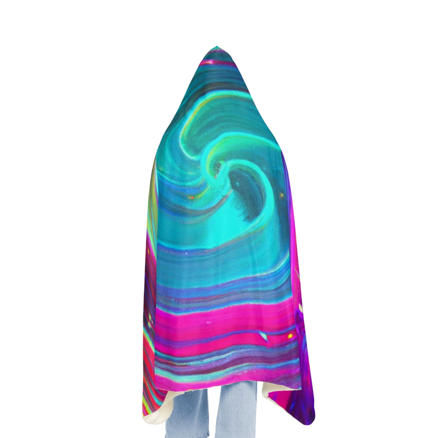 Neon Techno Splatter - NEON Art Hooded Snuggle Blanket