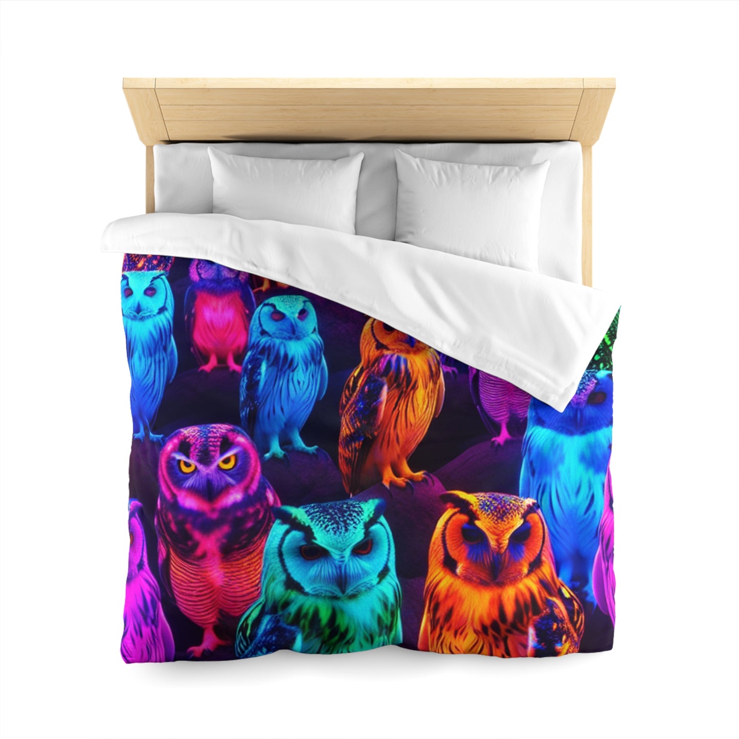 Giovanni di Guido - NEON Owls Microfiber Duvet Cover