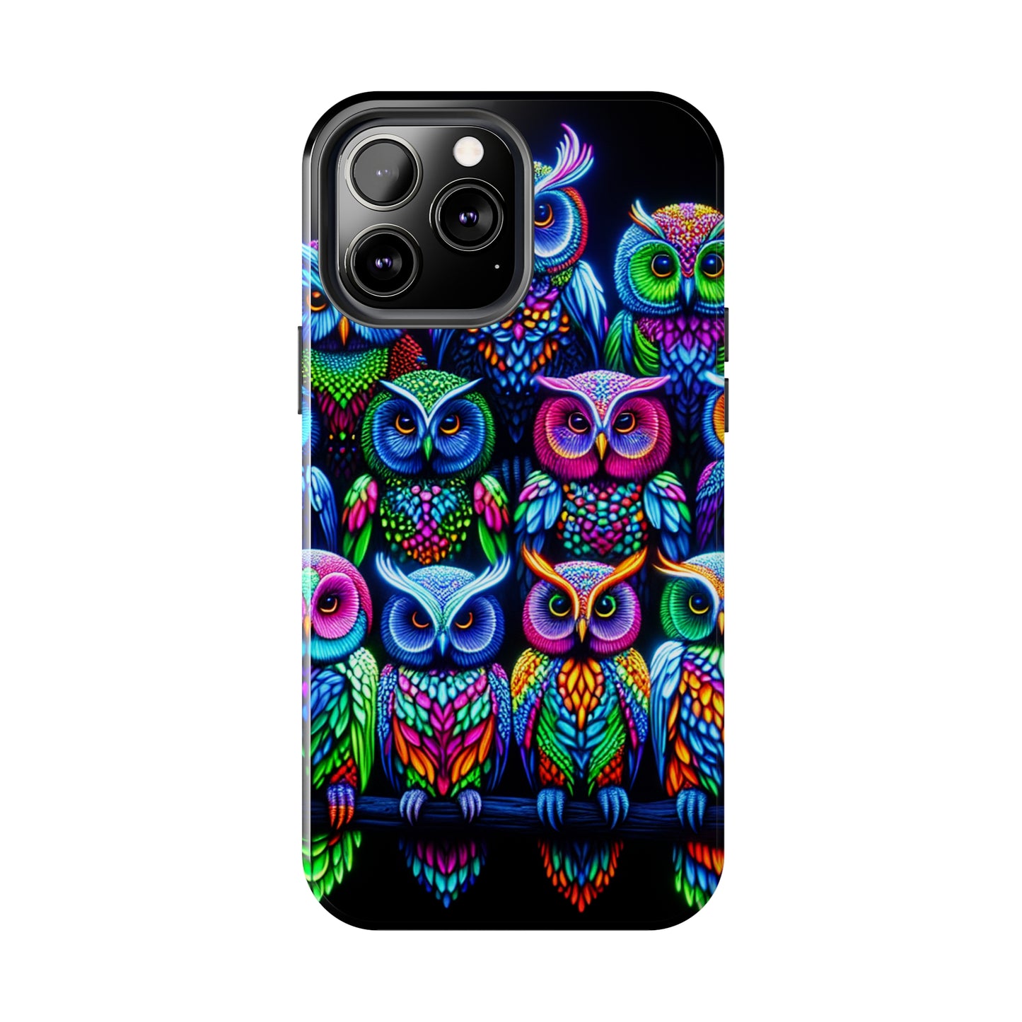 Neon Nocturnal Spectacle. NEON Owls Tough Phone Case