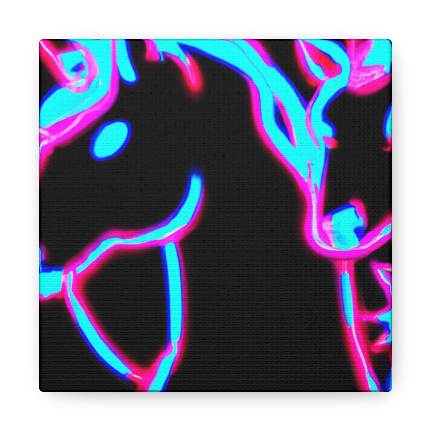 Vibrant Neon Dreamscape NEON Unicorns Art Canvas