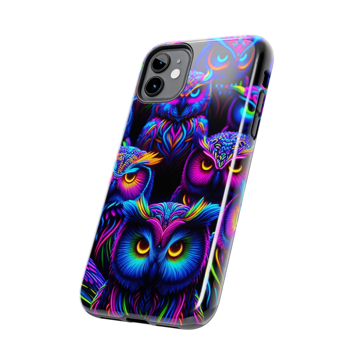 Neon Owl Congregation. NEON Owls Tough Phone Case