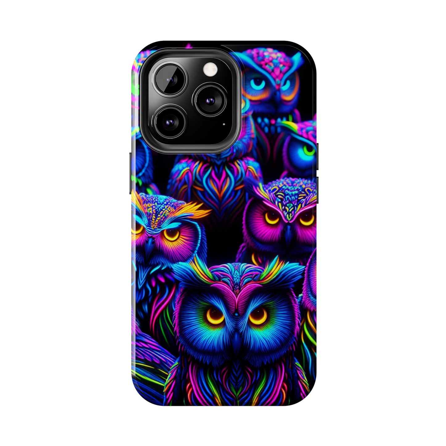 Neon Owl Congregation. NEON Owls Tough Phone Case