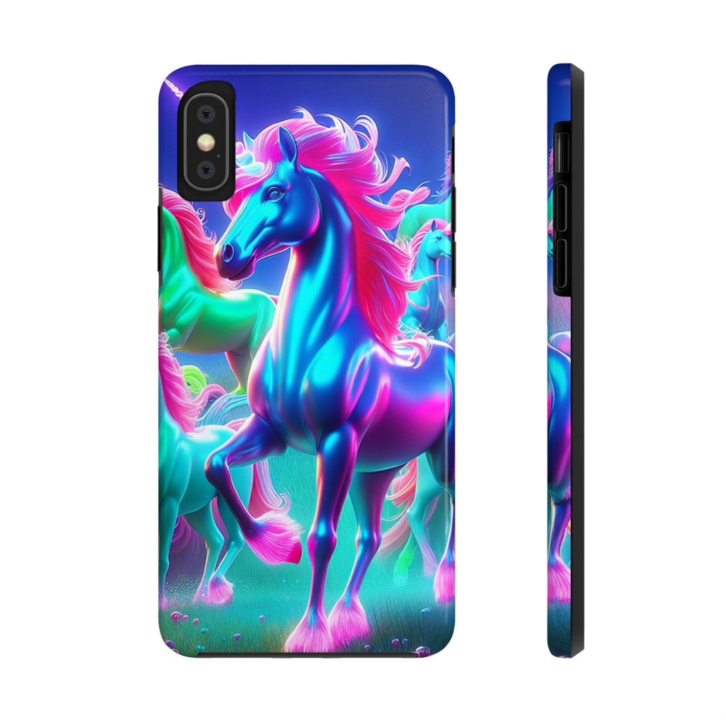 "Rainbow Dreams in Neon" NEON Unicorns Tough Phone Case