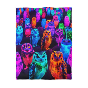 Giovanni di Guido - NEON Owls Microfiber Duvet Cover
