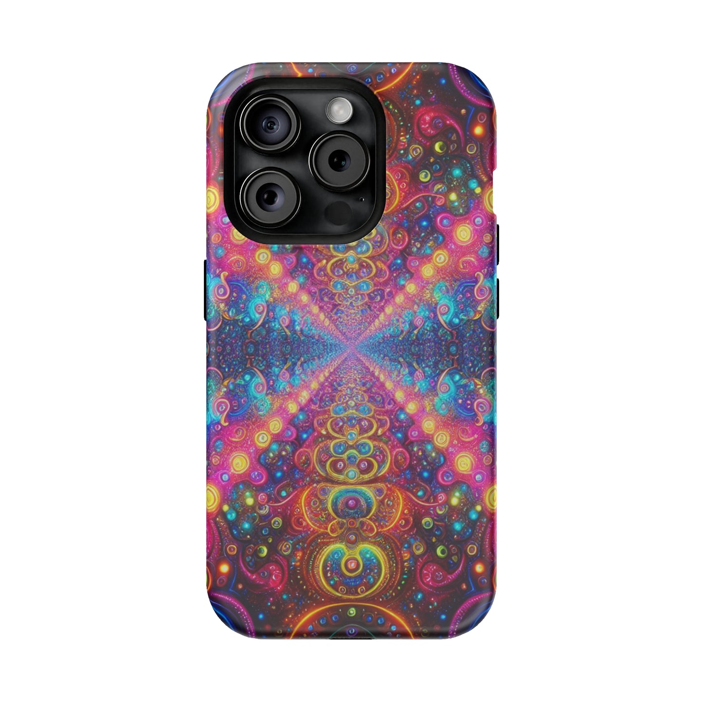 Neon Infinity Oasis Neon Trippy Infinity Patterns Premium Art Magsafe Magnet Tough IPhone 13 14 15 Pro Plus Max and Mini in Matte and Glossy Phone cases