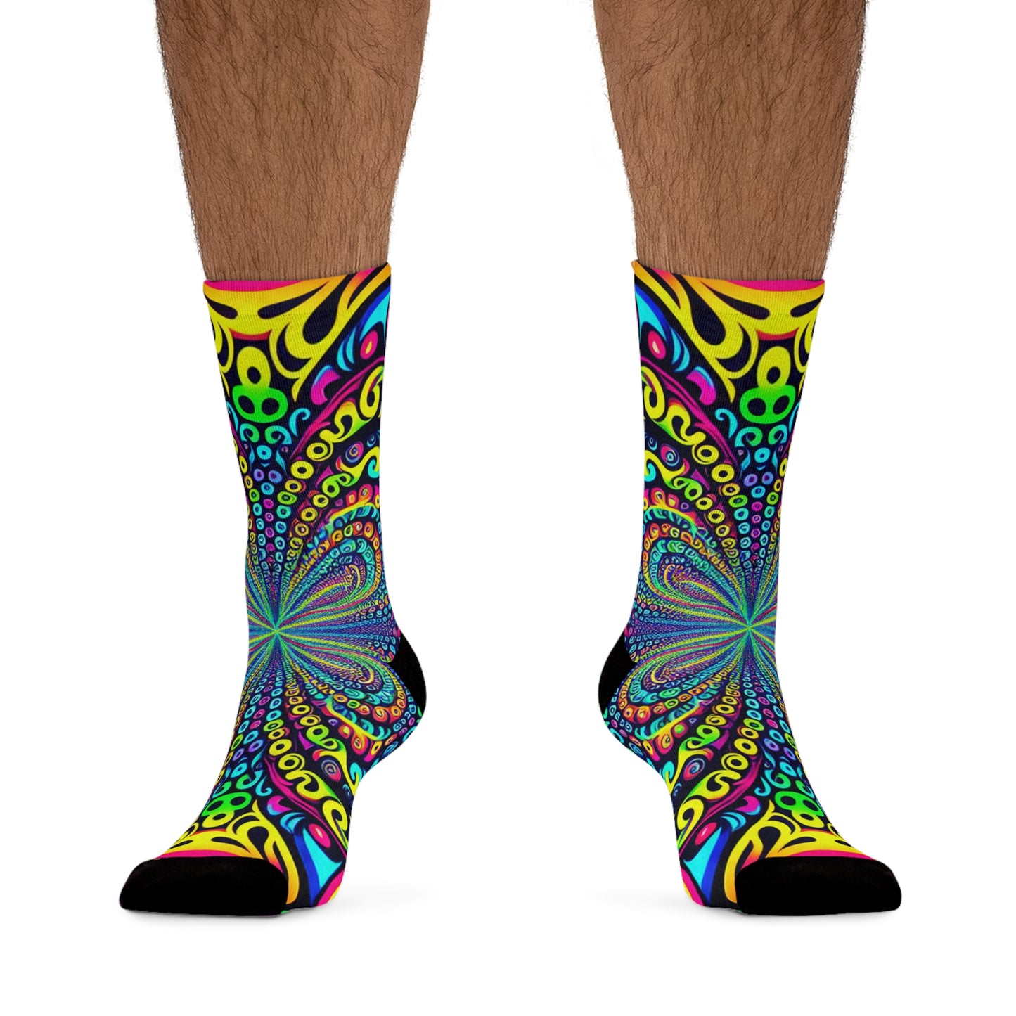 TDB "Neon Infinity Weave" Trippy Recycled Poly Socks