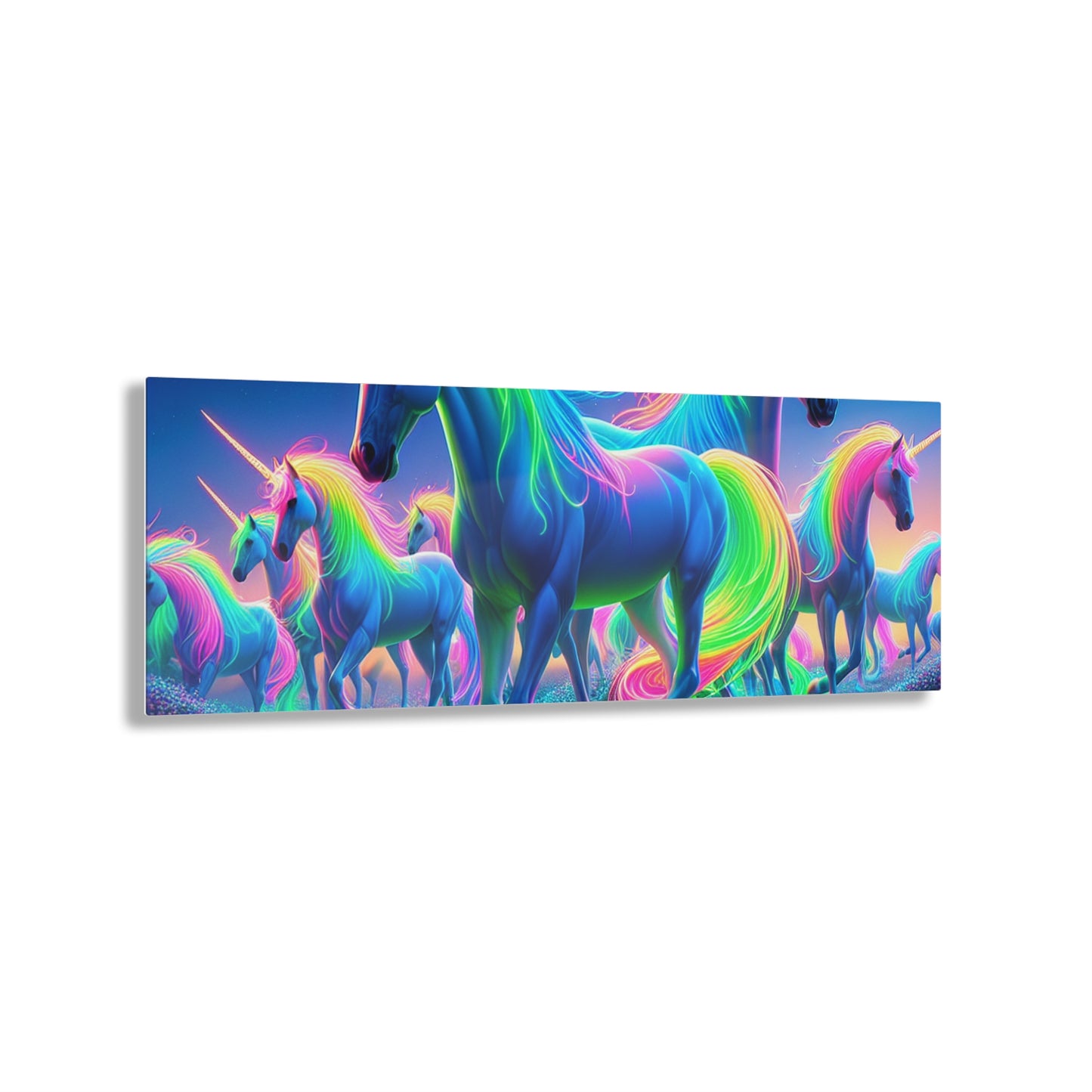 Neon Unicorn Spectacle NEON Unocrons Art 1/4" Glossy Acrylic Art