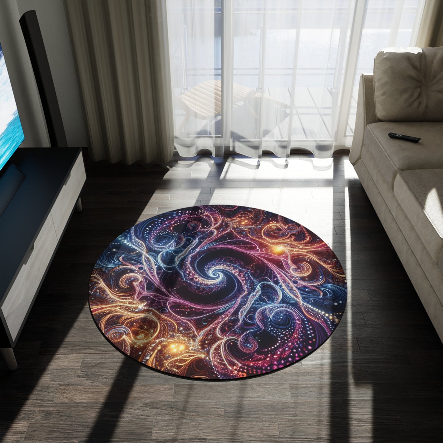 Visceral Vortex Visionary. Infinity Patterns Round Rug