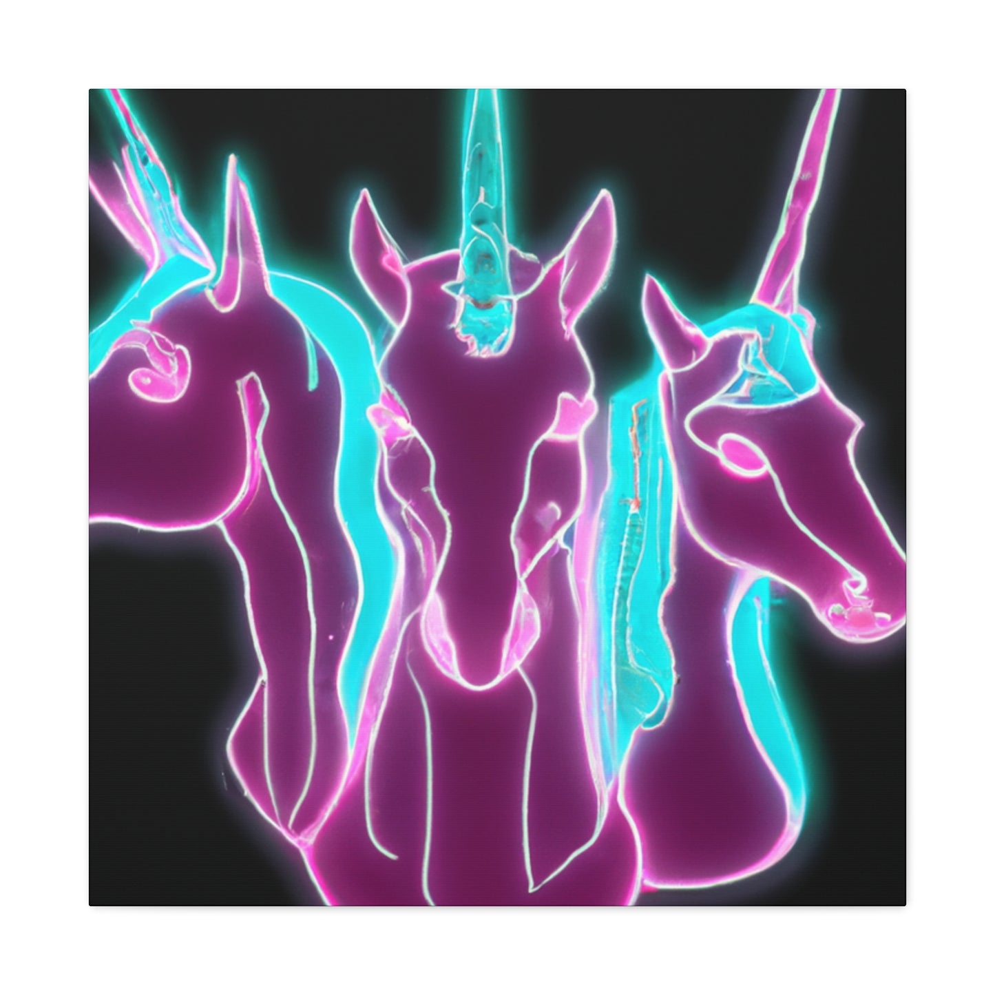 "Neon Unicorn Posse" NEON Unicorns Art Canvas